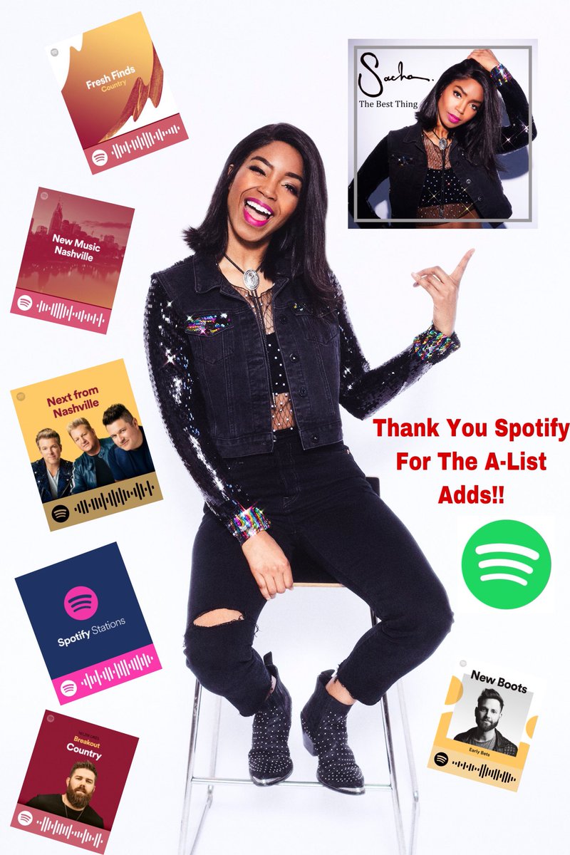 SachaOfficial_'s tweet photo. Thank You @Spotify for the A-List adds @SpotifyCanada #NextFromNashville #BreakoutCountry #SpotifyStations #NewBoots #FreshFindsCountry #NewMusicNashville
#TheBestThing #spotifyplaylist #spotify #country #countrymusic #newcountry #music #spotifystation #albumcover #sacha https://t.co/l1H1nlVqBH