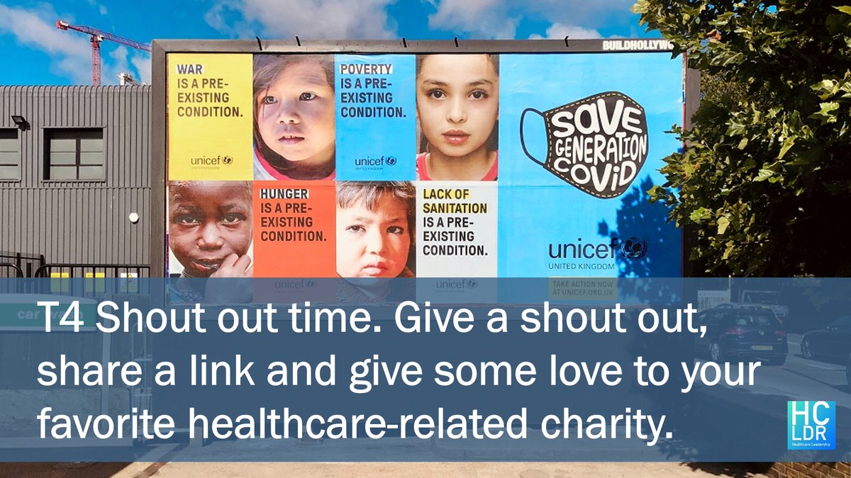 hcldr's tweet photo. T4 Shout out time. Give a shout out, share a link and give some love to your favorite healthcare-related charity. #hcldr https://t.co/HA8MiYxqfk