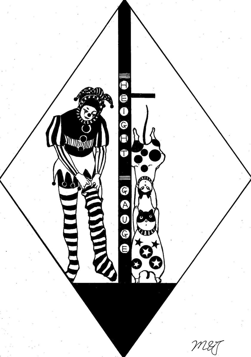 MJH72048669's tweet photo. #illustration #drawnbyhand #monochrome #originalcharacter #ゑ仮記 #clown #cat #heightmeasurement
Title: Height measurement
😺Which is taller? https://t.co/YZuBUpv1SU