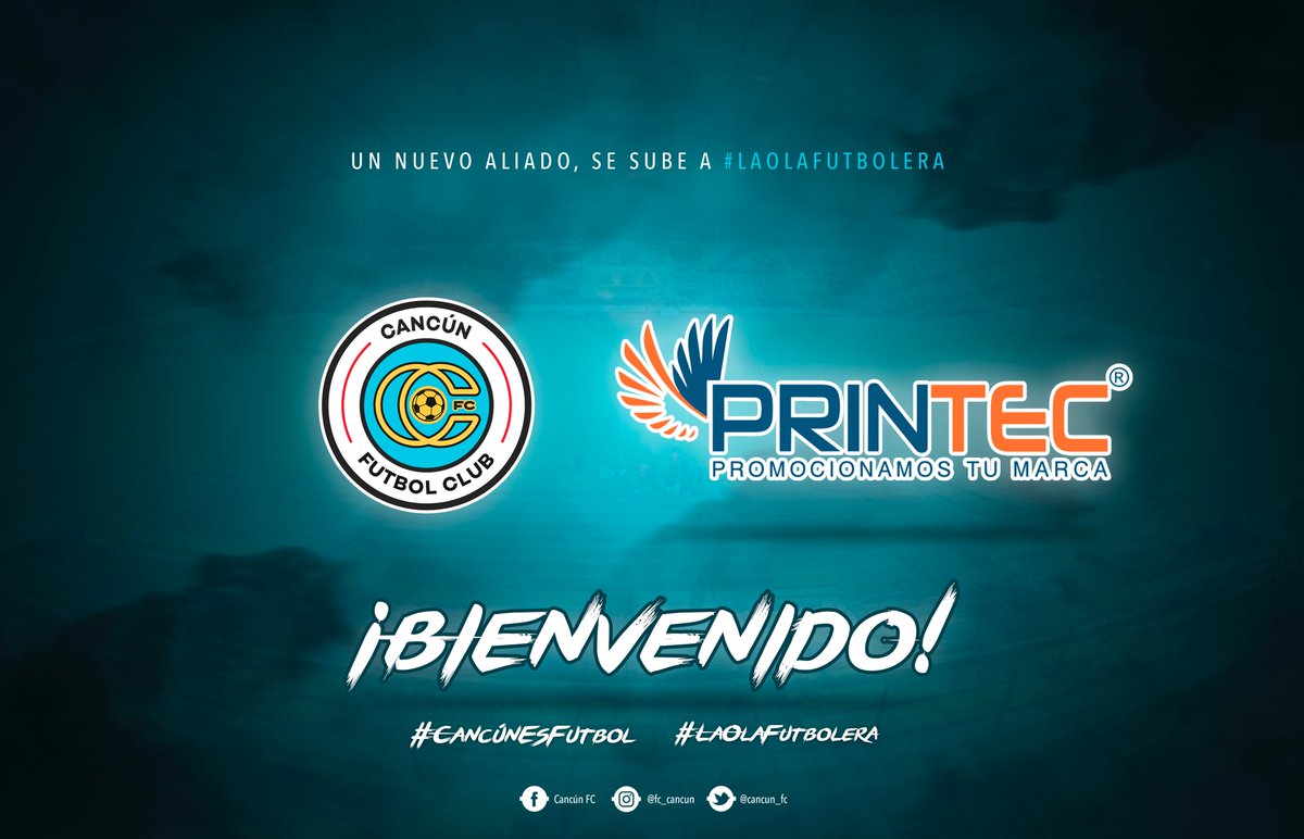 cancun_fc's tweet photo. La historia se escribe con grandes aliados. Es así como damos la bienvenida a #PRINTEC a nuestra familia, estamos seguros de que juntos cosecharemos grandes éxitos. 🤜🤛
#CancúnEsFutbol #LaOlaFutbolera https://t.co/0ibQl0a7QQ