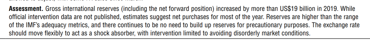 The IMF was willing to say that Thailand was over-reserved and has no need to intervene further (could be important for the Treasury's fx report)