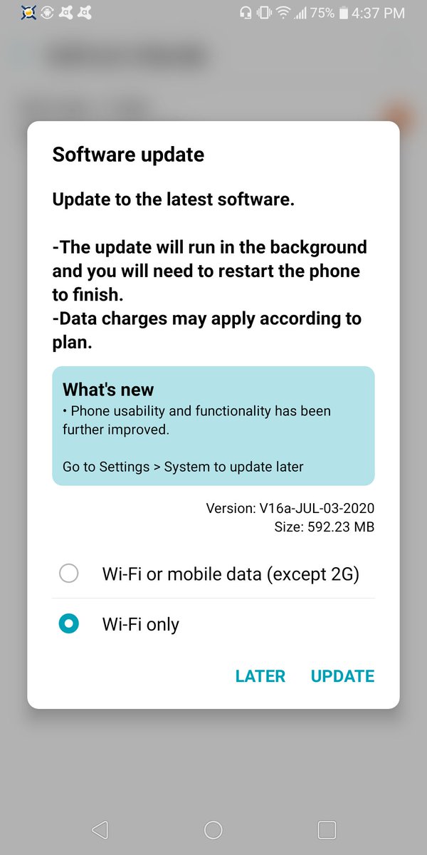 WodanKC's tweet photo. #LG #Stylo5 #Sprint #Android9 #Update #OSUpdate https://t.co/FkInceV0hz
