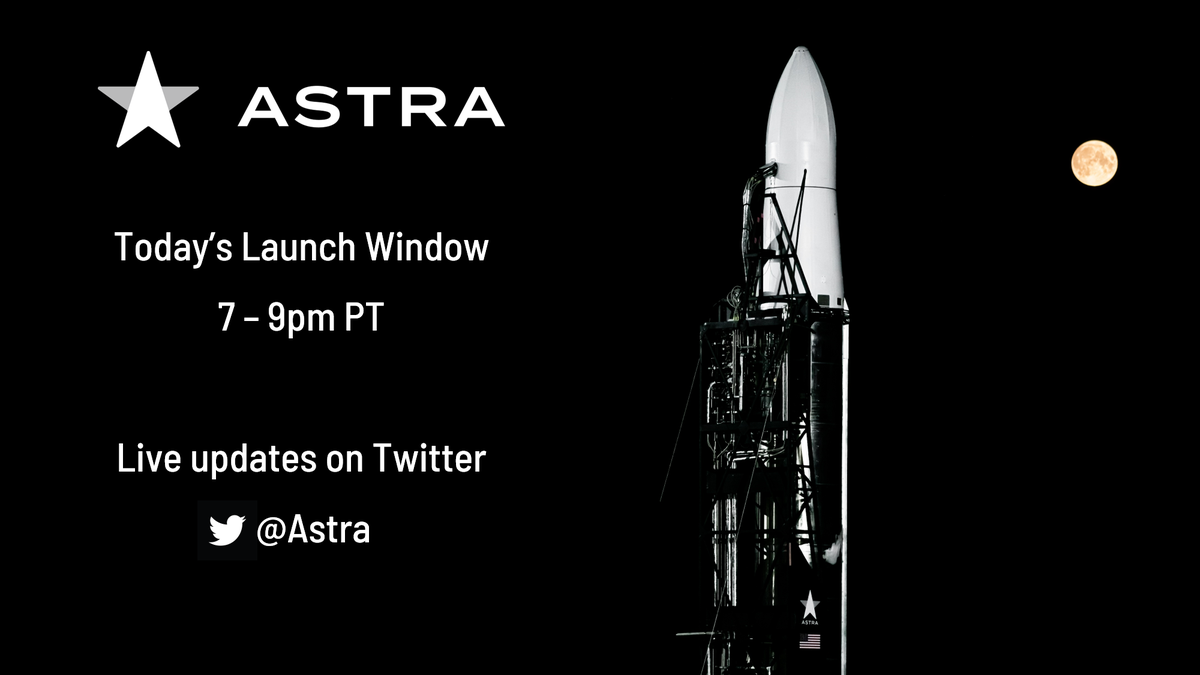 Astra's tweet photo. We are GO for tonight's launch attempt! Weather is closely being monitored, follow us live here

📸 @johnkrausphotos https://t.co/ojtatIYG3T