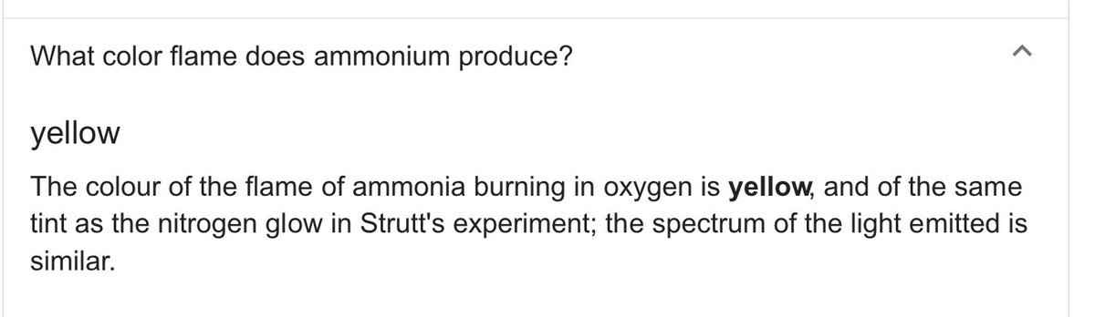 ammonium produces a yellow flame