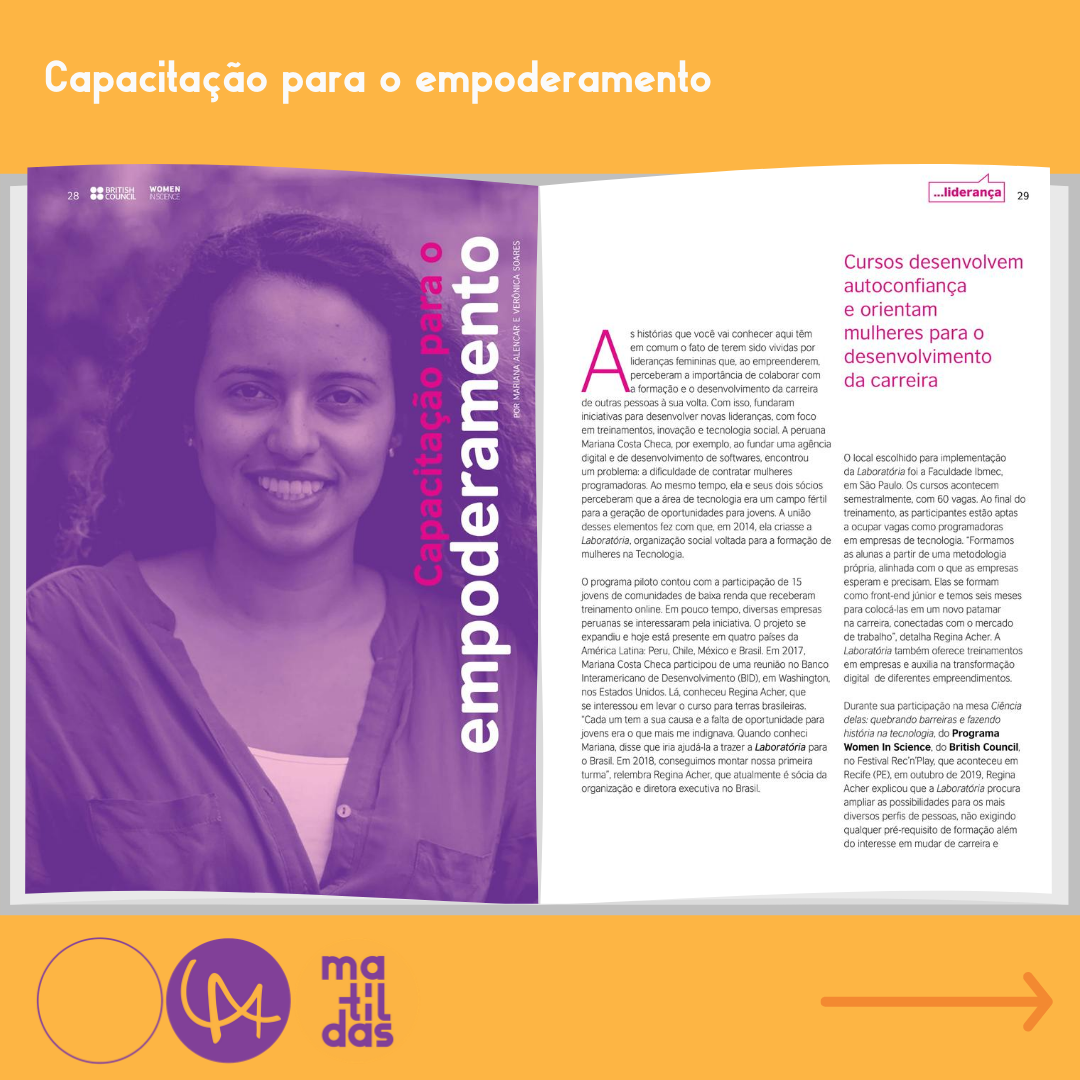 labmatildas's tweet photo. Ao longo do último ano, a #EquipeMatildas dedicou-se à produção de reportagens para a segunda edição da revista “Mulheres na Ciência”, que faz parte do programa de mesmo nome do @brbritish.
#mulheresnaciência #labmatildas https://t.co/loe0iUTyef