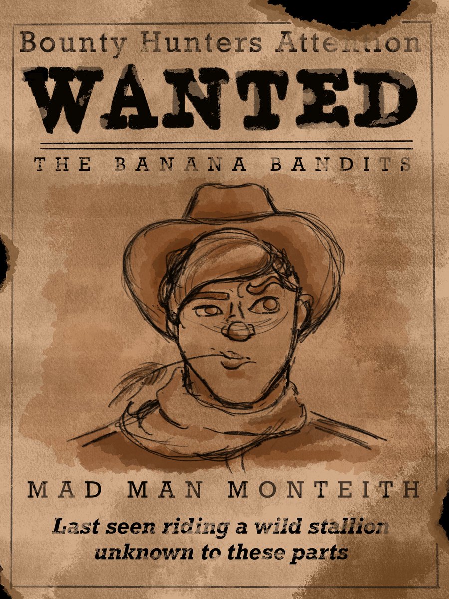 art_by_akitch's tweet image. Presenting “The Banana Bandits” inspired by @TheHappyFits new single/music video “No Instructions” !! A certified bop as per usual 🤠 #noinstructions #thehappyfits #yeehaw