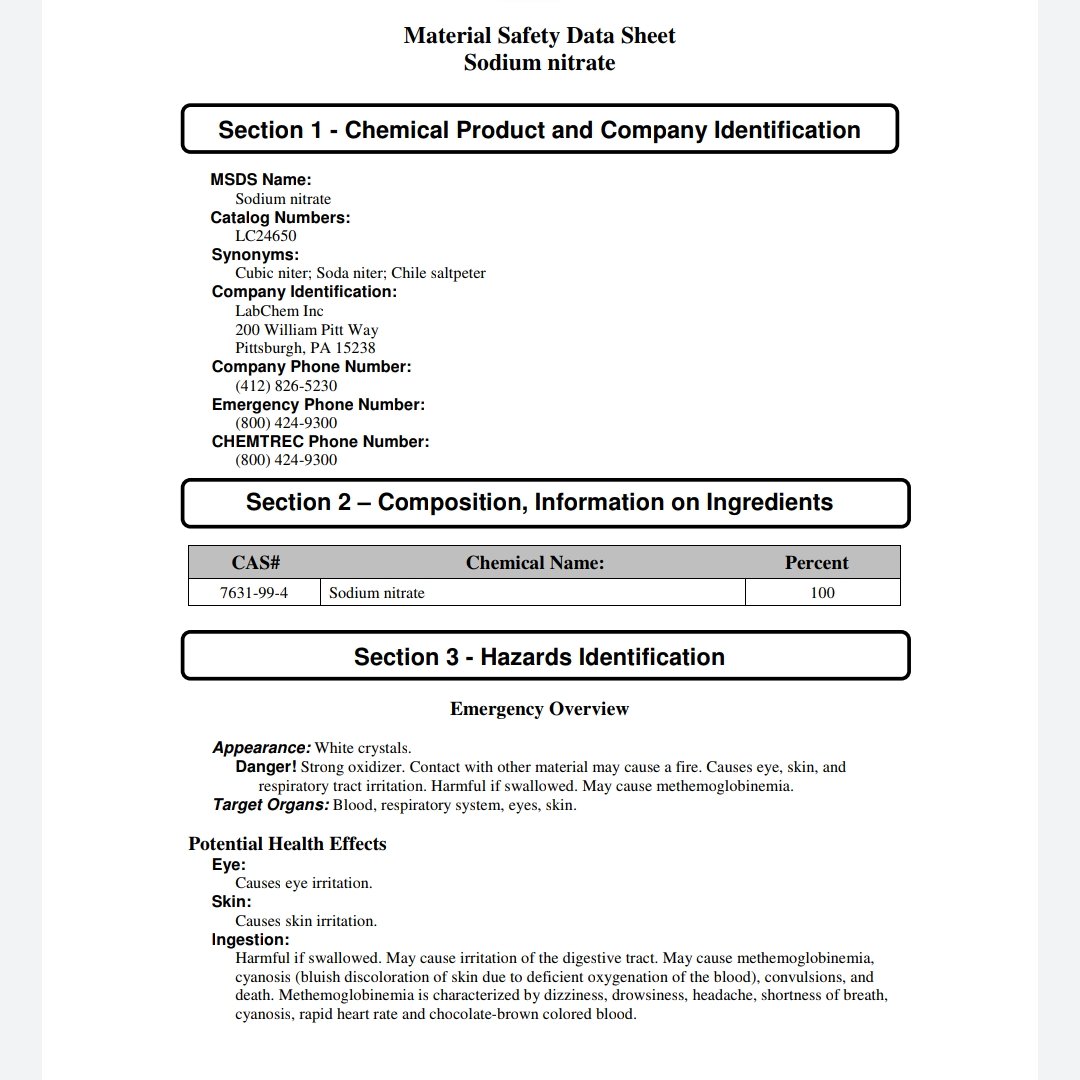 Evergreen Intel En Twitter Sodium Nitrate Nano3 Above 380 C Undergoes Thermal Decomposition To Sodium Nitrite Nano2 2nano3 2nano2 O2 With More Heat It Then Decomposes Further To Sodium Oxide And Nitrogen Oxide