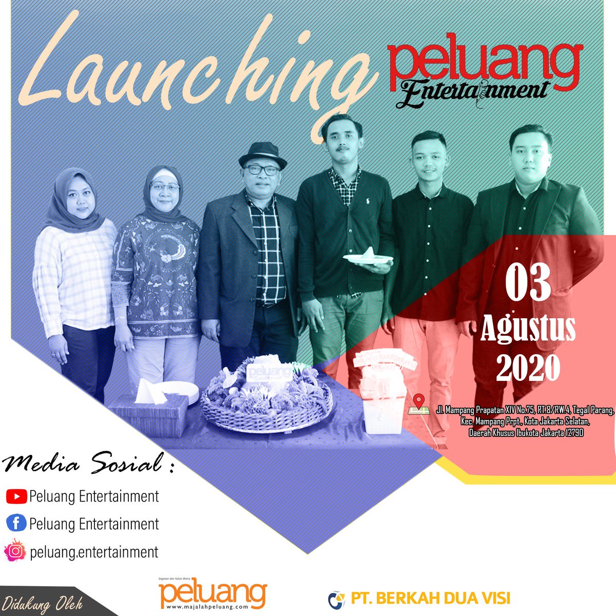 RESMI, selamat bergabungnya tim Peluang Entertainment dengan launching video opening di youtube chanel "Peluang Entertainment".
- Link Youtube : youtu.be/q0yH33nNbnU
Jangan lupa di Like, Comment, Subscribe, dan Share. 
•
#majalahpeluang #peluangentertainment #interviewnews
