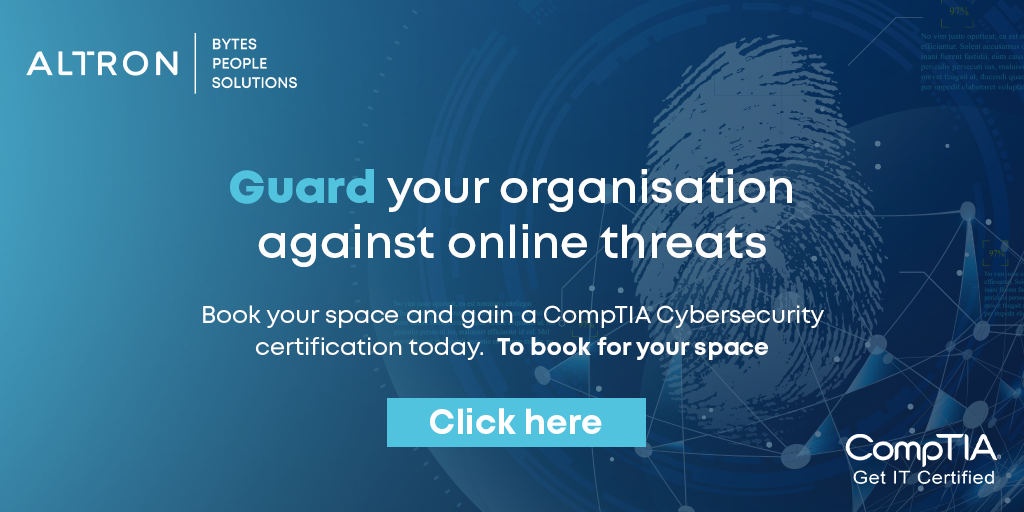 AltronPS's tweet photo. Guard Your Organisation Against Online Threats.
Why wait? Become a certified cybersecurity practitioner today! Click Here To Book Now: https://t.co/AKI8j7yXmw
#Cybersecurity #CompTia #AltronBPS #Therewhenitmatters https://t.co/FZ5XT8C6Wk