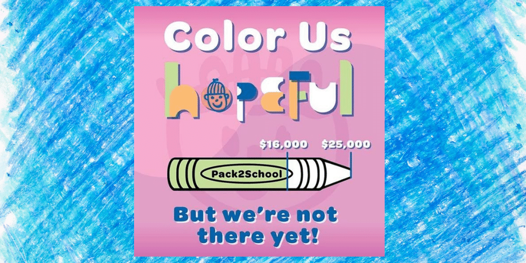 JustCuriousPoe's tweet photo. Are we there yet? Not quite, but color us hopeful that with your help we’ll meet our $25K goal to provide school supplies to child victims of abuse. 📚✏️ 💻 Contribute to Pack2School here: https://t.co/5mB88Fj7vj #Pack2School #FilltheCrayon #ProtectKids365 https://t.co/jvOejvfcRk
