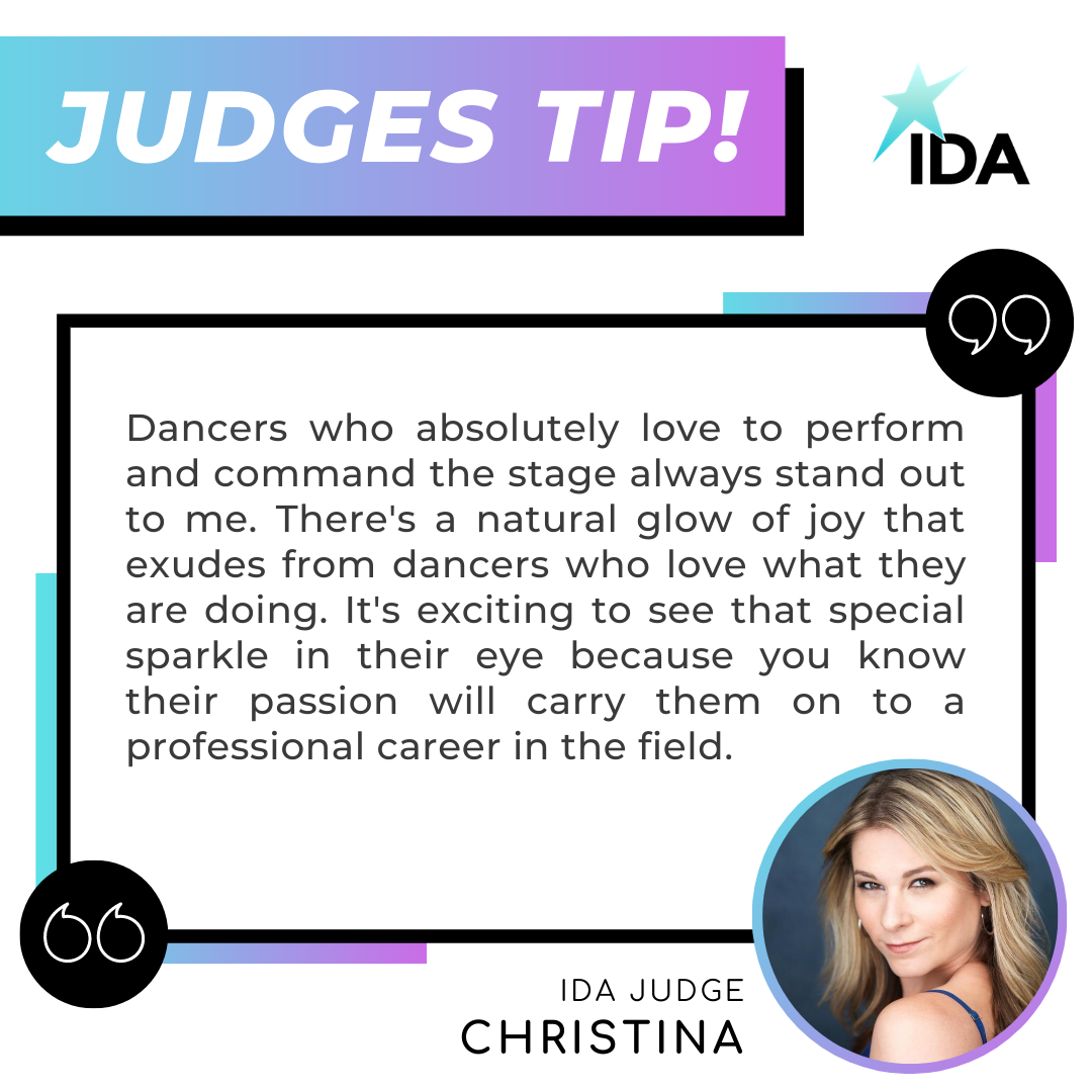 IDAadjudicators's tweet photo. This week's #TuesdayTip comes from IDA Judge Christina! Stay tuned each week for more tips straight from our judges throughout the dance season! 🌟#MakingTheImpact https://t.co/esTikCZrDb