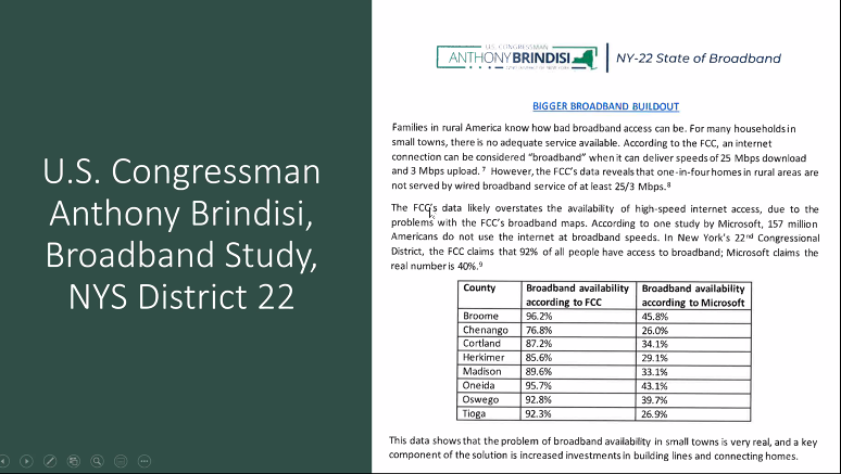 NancyCoddington's tweet photo. This study done by @ABrindisiNY office on NYS District 22 shows the discrepancies of families that do not have reliable access to #broadband - a critical service now more than ever.  @GSTSLN
 #GSTSLN https://t.co/gGAwmYUldV