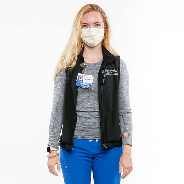 This is Catherine Sellers. She's a nurse at Texas Health Dallas. "You're sweating in that stuff, believe me, for who knows how long," she told us about all of the PPE they have to wear when treating Covid patients.  https://interactives.dallasnews.com/2020/saving-one-covid-patient-at-texas-health-presbyterian-hospital-dallas/