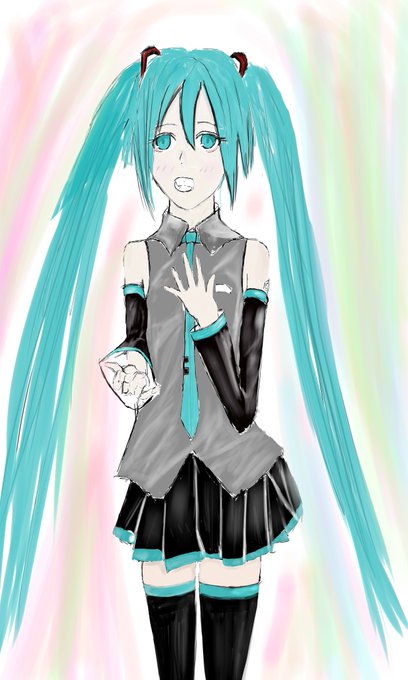 初音ミク～
背景と塗りのクオリティに納得できない 
まだまだ勉強が必要 