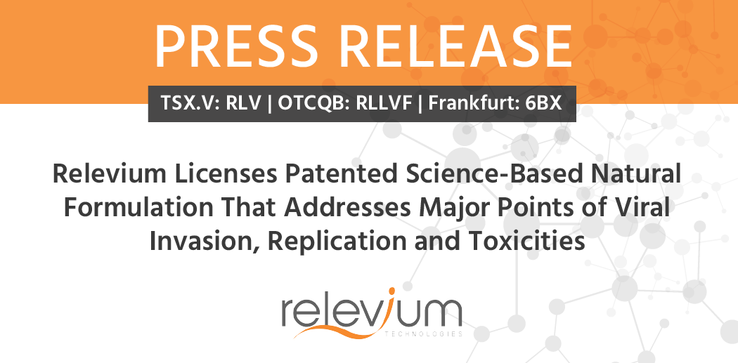 Press Release — We are pleased to announce that we have secured #licensed a patented science-based natural #formulation that addresses major points of viral replication and toxicities.

Learn about our synergistic approach to our formulation: bit.ly/33qgeuH

$RLV $RLLVF
