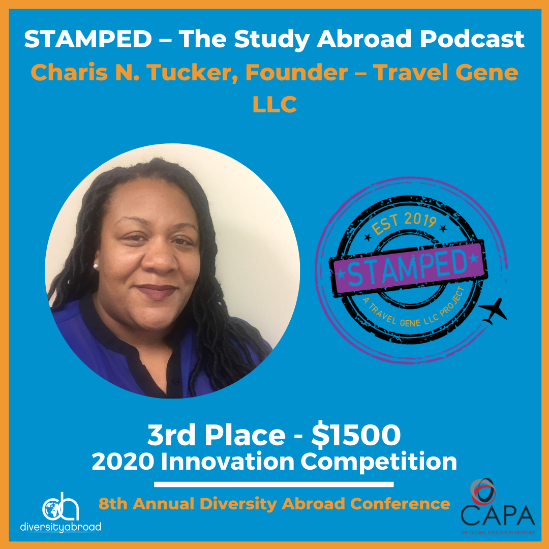 Congratulations to our Innovation Competition winners! 

Kevin Graham, UC San Diego with Domestic Exchange (1st)

Lavar Thomas, Leaders of the Free World (2nd)

Charis N. Tucker,  STAMPED – The Study Abroad Podcast (3rd)

Thank you to @capastudyabroad for their support. #DAConf20