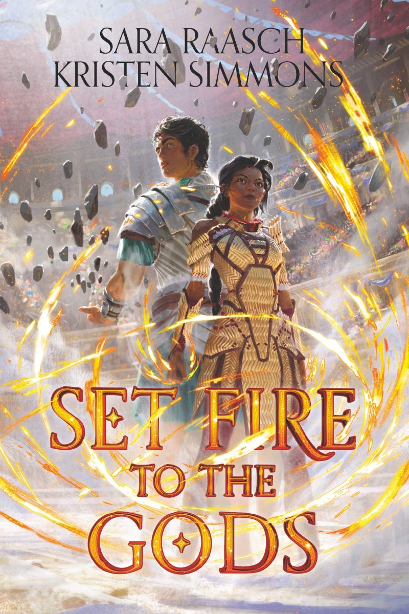 Set Fire to the Gods  @seesarawrite  @kris10writes Elemental gladiators (think A:tLA) cross paths—and end up stumbling into an ancient war between their patron gods. Oh, and did we mention the enemies-to-lovers?:  http://bookshop.org/books/set-fire-to-the-gods/9780062891563