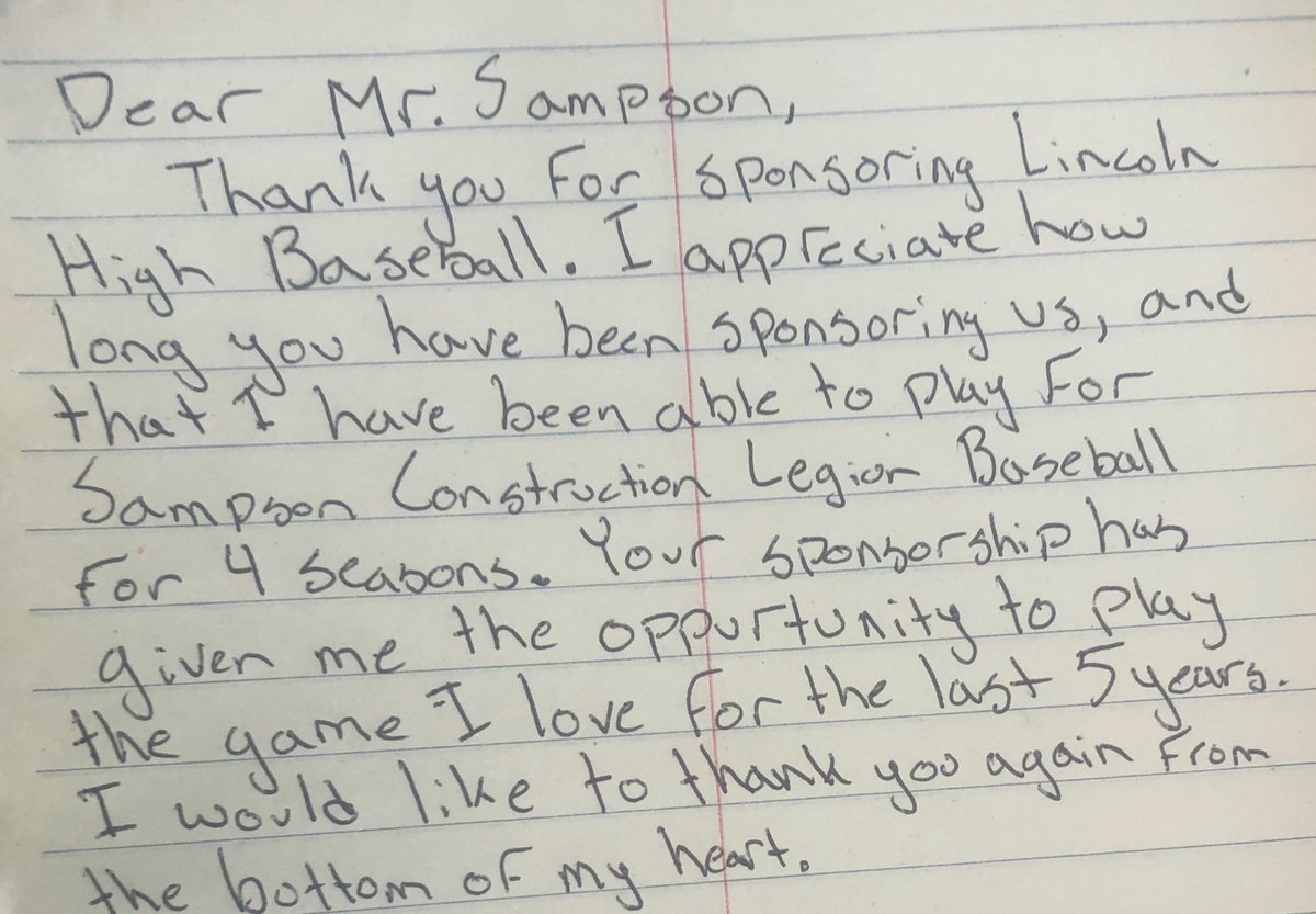 BaseballSampson's tweet photo. Thank you to Mr. Sampson for sponsoring our legion program!
#SampsonConstruction https://t.co/EKTS2vZr2R