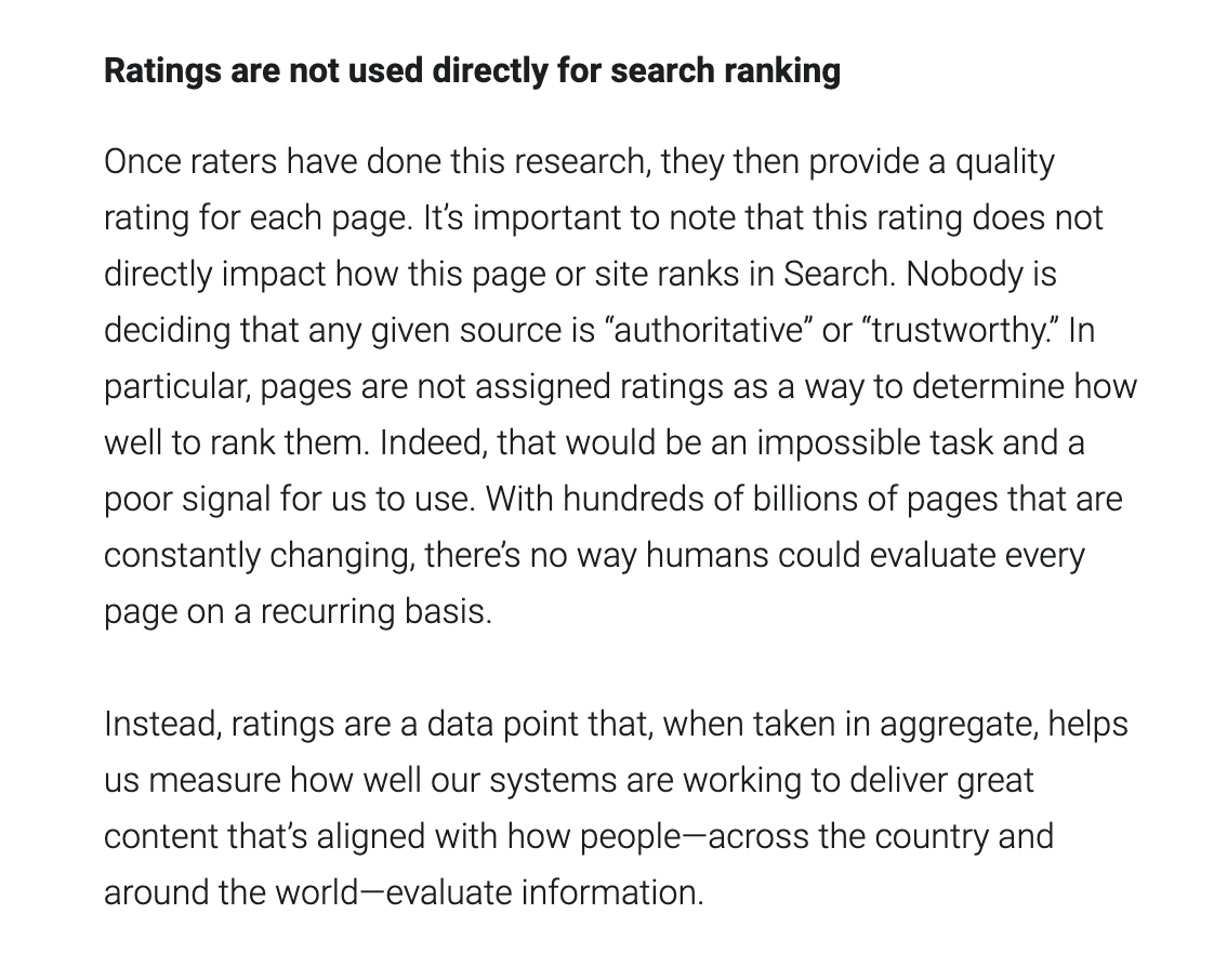 searchliaison's tweet photo. How do we improve Google Search? Research, testing, experiments and over 10,000 real people -- search quality raters -- who help us measure if our automated systems are delivering great search results. Learn more about our processes in today's blog post: https://t.co/phUiLbDZIa https://t.co/jLdWyXkA3E
