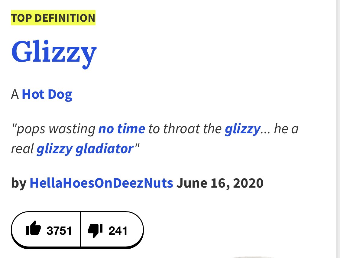 Will Compton on X: “Learning what a glizzy is https://t.co