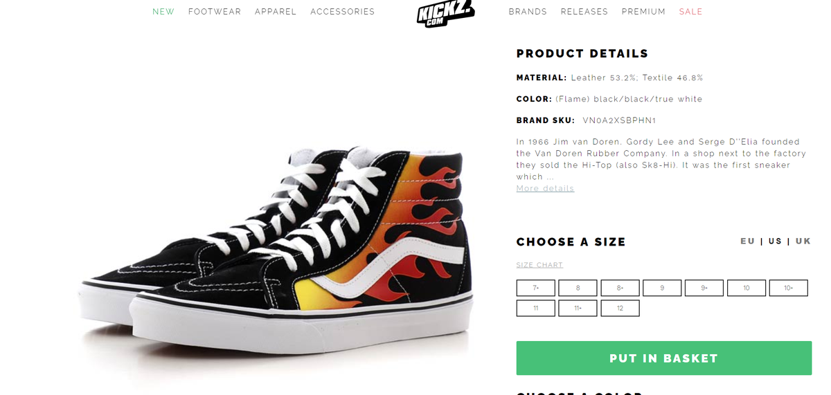 sk8 hi reissue flame