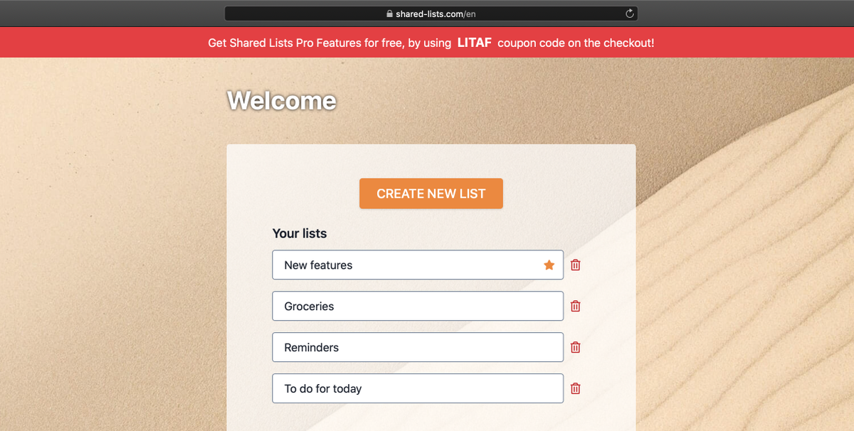 ListsShared's tweet image. We just released a new pro feature. Now you can mark favorite lists, by clicking on the favorite button. Favorite lists will be shown at the top of all your shared lists. Check it out on: shared-lists.com
#shared #sharedLists