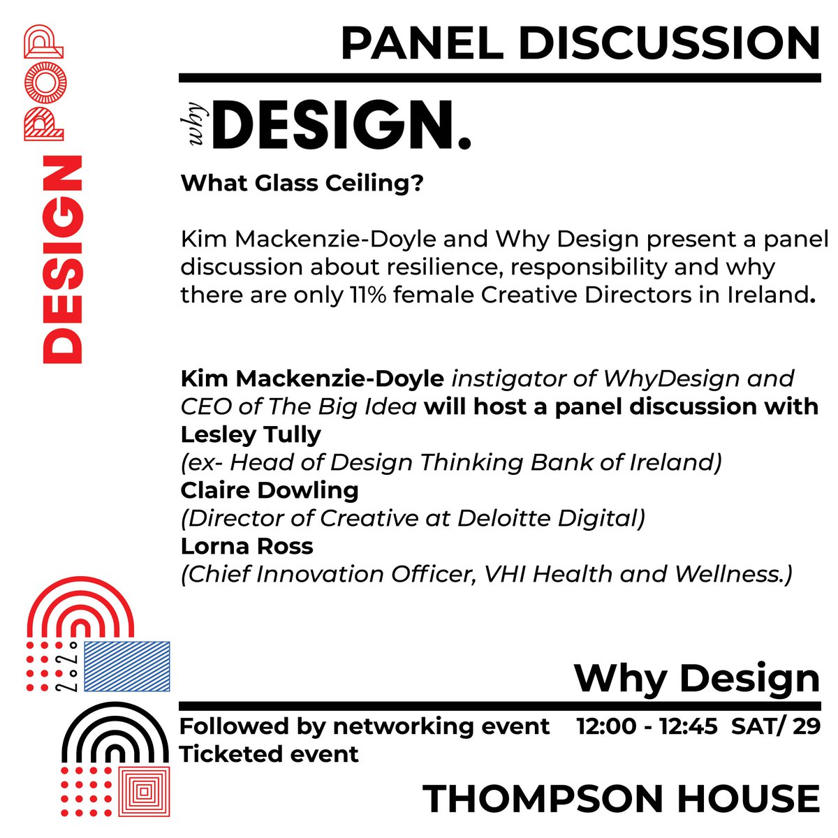 designpopcork's tweet image. Panel discussion on Saturday the 29th of August.
This is a ticketed event so please follow the link to the Design POP website to get tickets. The event will be followed by a networking event from 13:00 - 13:45. #whydesign #designpop2020 #designpop