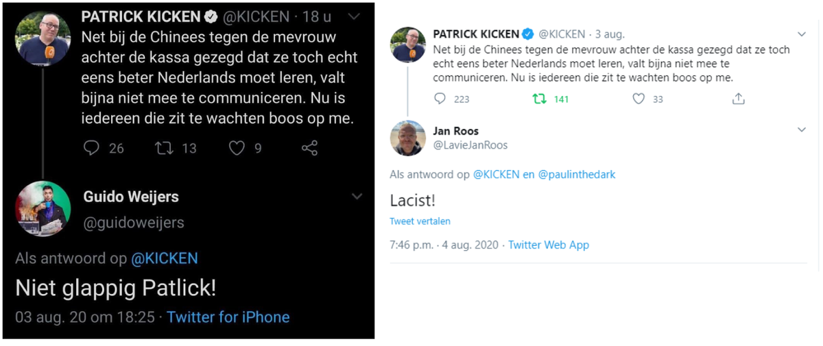 paulinthedark's tweet photo. Brekend!!!!!!!! Na @KICKEN en @guidoweijers met een Chinees-grapje nu ook @LavieJanRoos !!! Dit loopt uit de hand!!! #patrickkicken #janroos #guidoweijers https://t.co/6MDTdUktLf