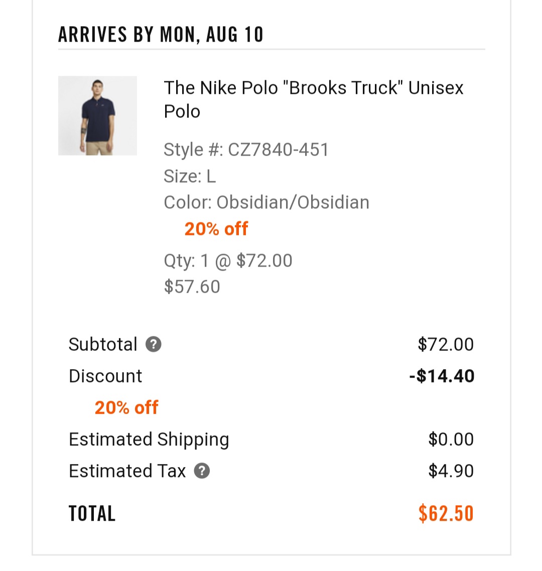 nike brooks truck polo