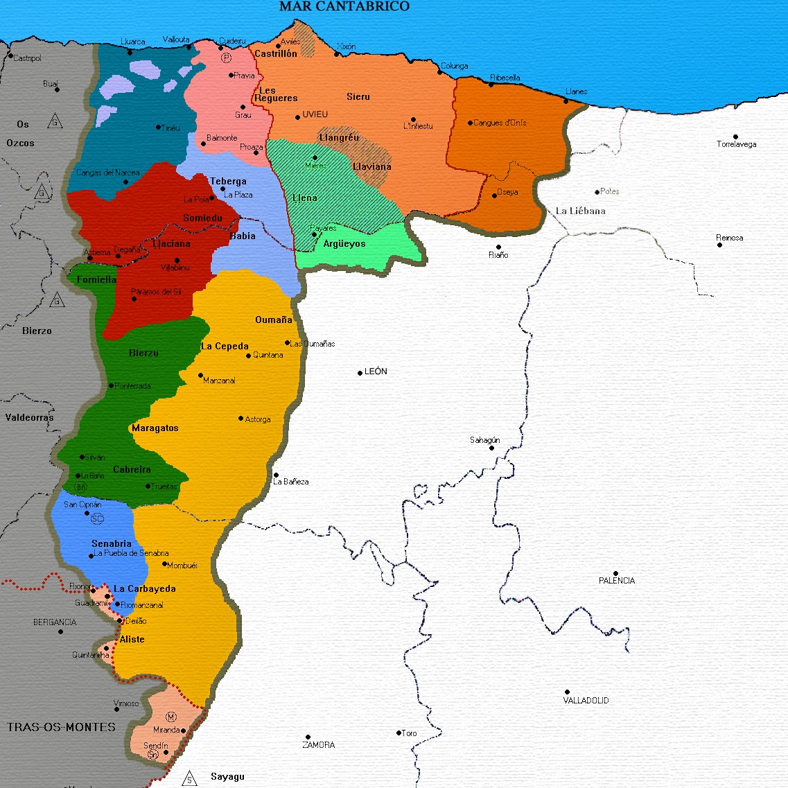 The Asturian castilian is influenced by the bable language, spoken in those areas: