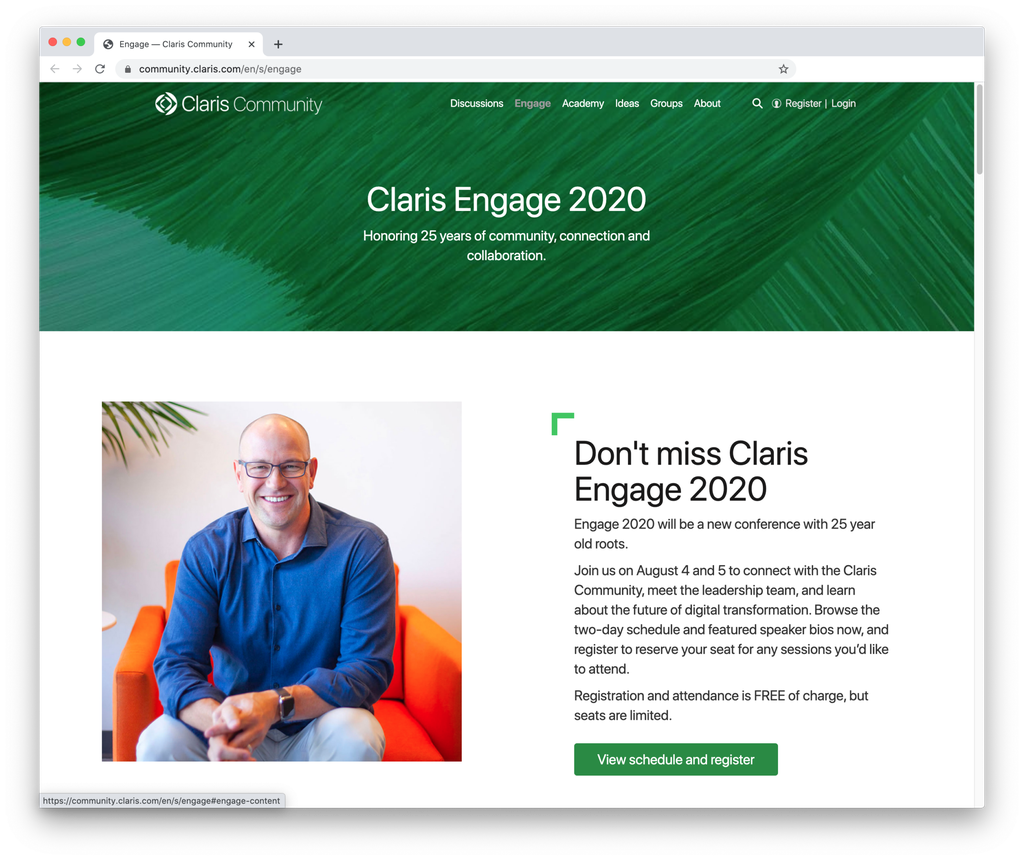 timcimbura's tweet photo. Everything You Need to Know about the 2020 Claris Engage Conference
Read the full article: Claris Engage Conference August 4-5, 2020
▸ https://t.co/mwU0RJfJhG
#ClarisEngage2020 #FileMaker #Claris #FileMakerDevCon https://t.co/m3n1z956Dj