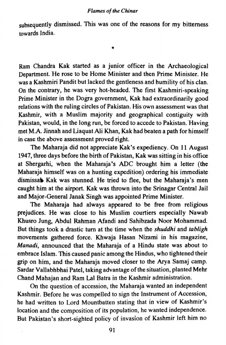 86/162So here we had a Pandit warm to Pakistan (albeit reluctantly) and a Muslim keen on India. Remember the 3 ironies I spoke of in the first tweet? Well this was one.Irony #2.Hari Singh, of course, couldn't imagine either eventuality.