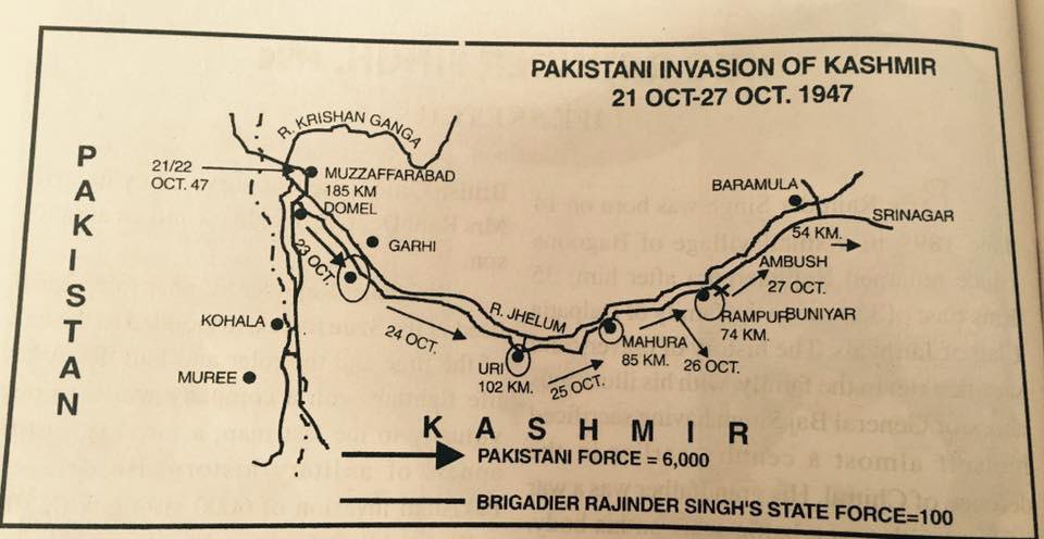 93/162Within hours, the invaders were in Muzaffarabad. That's less than 80 miles from Srinagar. That's when a sacrifice changed the course of history.Hari Singh's Brigadier Rajendra Singh.He died fighting, but not before destroying a strategically crucial bridge near Uri.