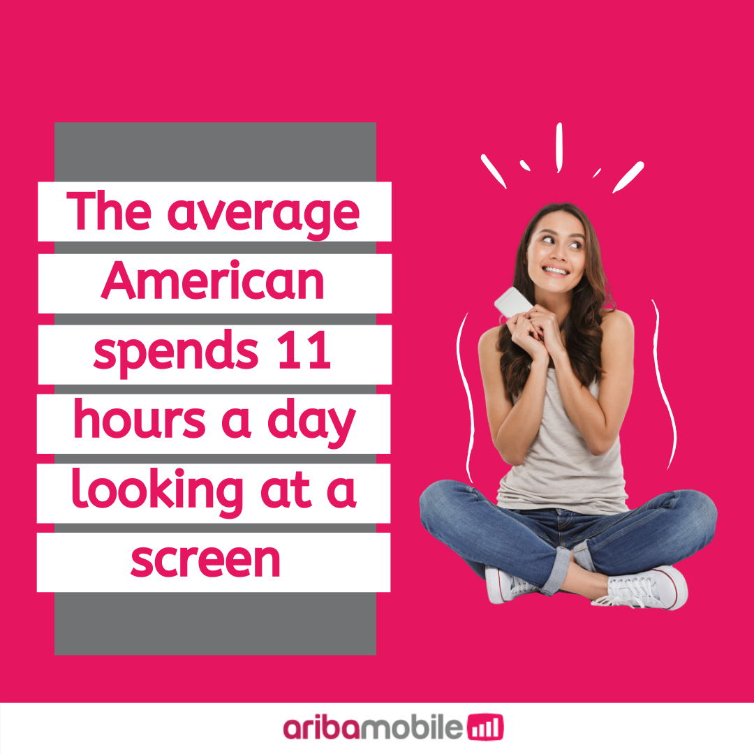 AribaMobile's tweet photo. The average American spends at least 11 hours a day looking at a screen. Don't forget to shutdown and enjoy the fresh air. Your data will be there when you get back! 📱 https://t.co/o01PQXlwiC