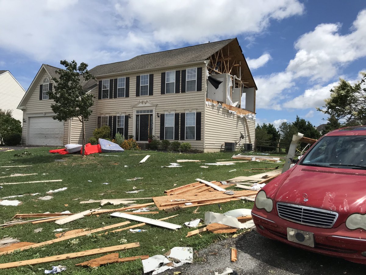 Mark_LaValla's tweet photo. Isaias makes it’s markings on this house in Middletown, Delaware. Family just had a baby 3 weeks ago. Made it to the basement just before this happened. Everyone in the house is safe. ⁦@FOX29philly⁩ ⁦@Mark_LaValla⁩ https://t.co/qKOiExCvED