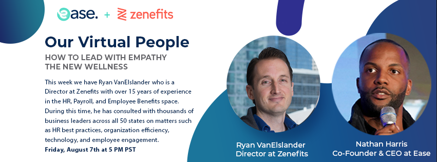 PursuitRyanVan's tweet photo. Excited to represent @Zenefits in speaking with Nathan Harris of @its_ease for this Friday's #LIFEWITHEASE Podcast where we'll be addressing Leadership, Empathy and the wellness employers of 2020 should be addressing. Register here: https://t.co/g29pWVPPqe https://t.co/gnV3M8H0dO