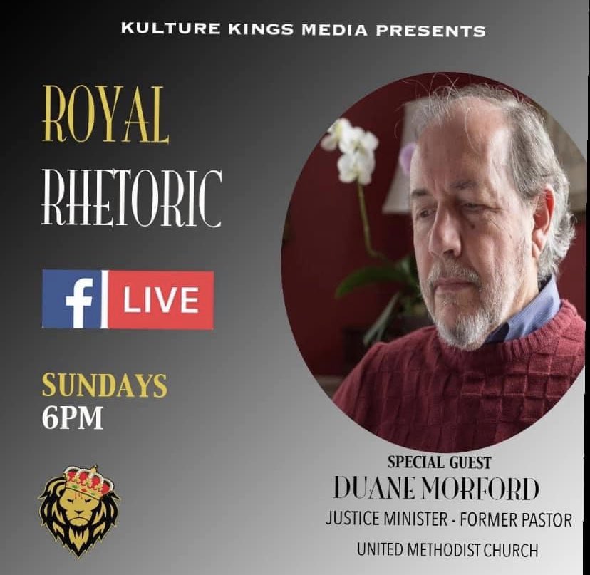 royalrhetoric's tweet photo. From our previous show we had Retired Pastor Duane Morford as he shared his passions on Justice, Race, and “Encountering Racism” a four part series offered at @cumc_gso #KultureKings #RoyalRhetoric https://t.co/Oiz1fPadjJ