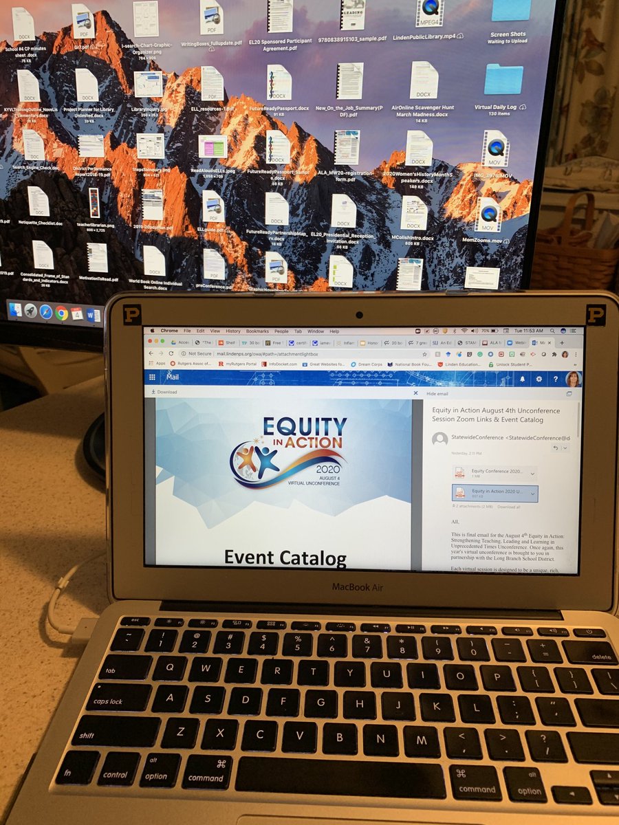 BiblioTechMaker's tweet photo. Thank you ⁦@andrewmel⁩ with gifting me a new 24” screen so I can now work like you 😘🥰 #proudmom #EquityInAction #iTeachLibrary #toomanytabs #librarianthing https://t.co/OYkssVr1z1