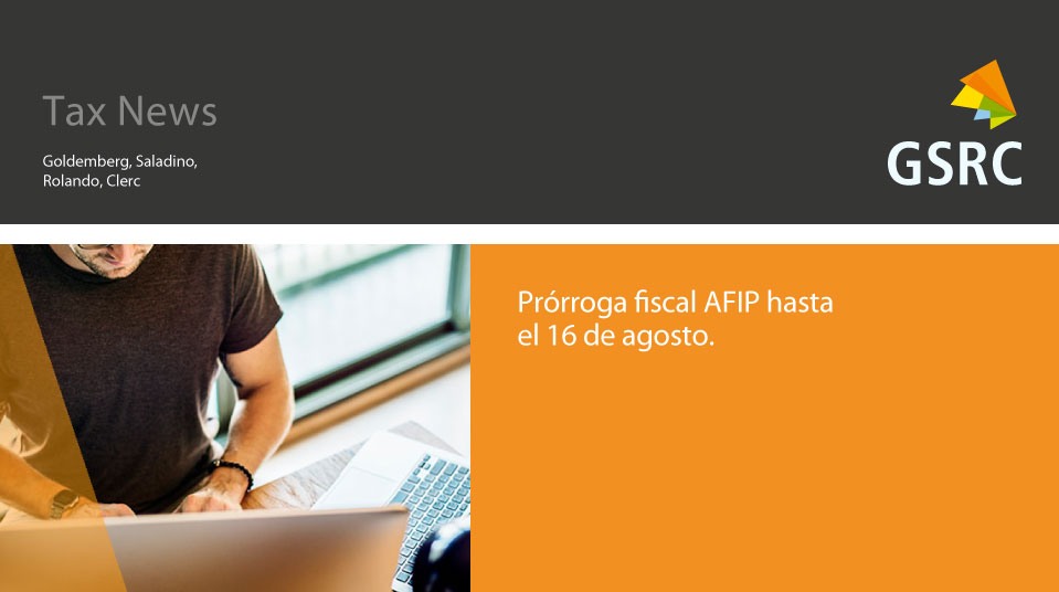 GSRCArgentina's tweet photo. Se extiende la fecha de #FeriaFiscal extraordinaria hasta el 16/08/2020. No se computan los plazos previstos en los distintos procedimientos vigentes ante @AFIPcomunica, sobre aplicación, percepción y fiscalización de los tributos a su cargo.

Más info https://t.co/EBv8MlGEjM https://t.co/Ga9w9KMLsT