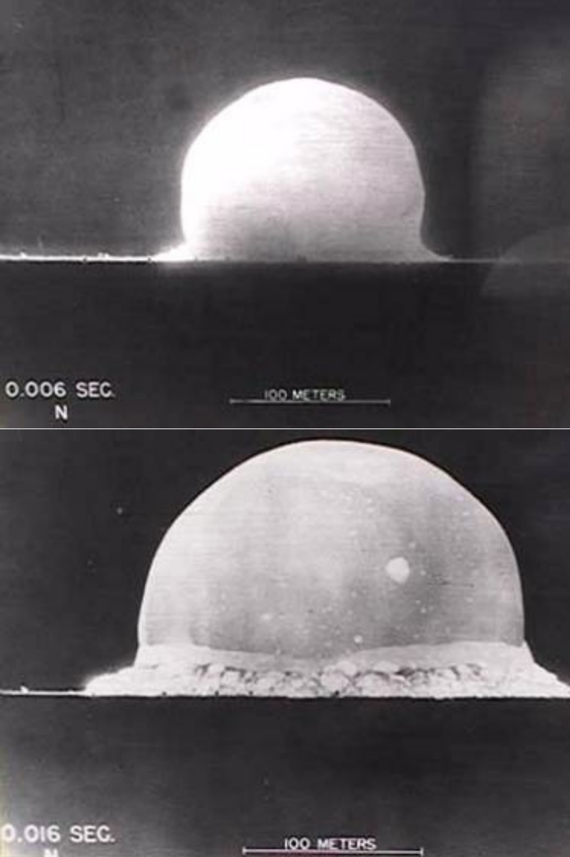 This calculation was inspired by G.I. Taylor who originally estimated the energy of the  #Trinity atomic bomb in New Mexico in 1945 from 4 still photos of the explosion.  http://sites.science.oregonstate.edu/~restrepo/MTH481/Classnotes/GITaylor/GITaylorAnalysis.pdf