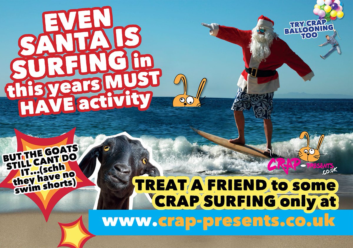 CreativeNeedle1's tweet photo. In these mad times we all need cheering up. Treat someone to surfing...might be crap surfing but crap is the new fun... check out the site guys n girls lots of fun gifts. Thanks, enjoy and spread the word. Look for crap_presents on Instagram and follow. #crappresents #jokepresent https://t.co/E15uT7qfM5