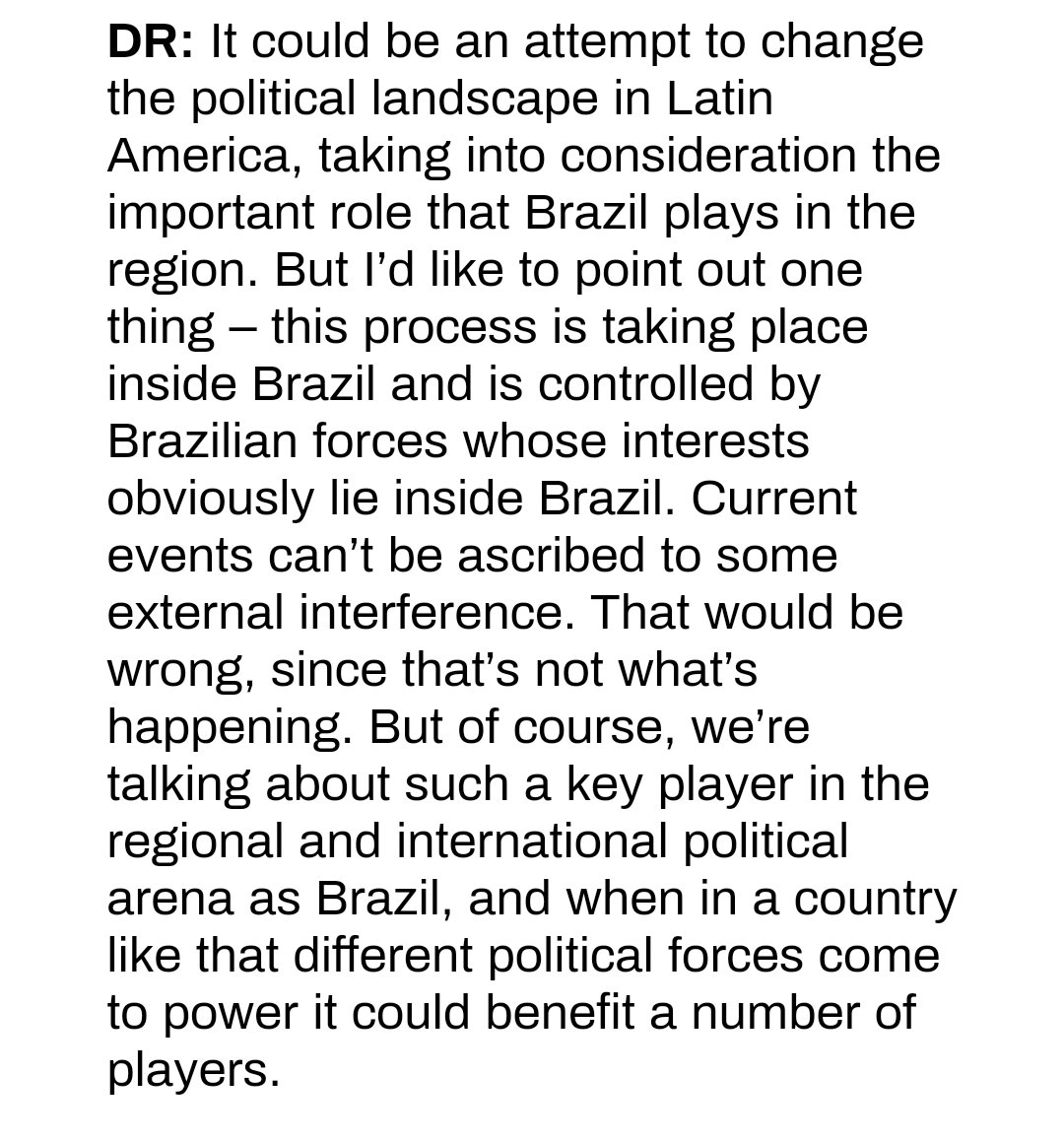 Breathtakingly, Dilma lied about US involvement while the coup was taking place and defended Michel Temer.She denies any external involvement 3 x in a row with RT in May 2016.  https://www.rt.com/news/343686-dilma-rousseff-rt-exclusive/She is cool as a cucumber while USA coups her. 