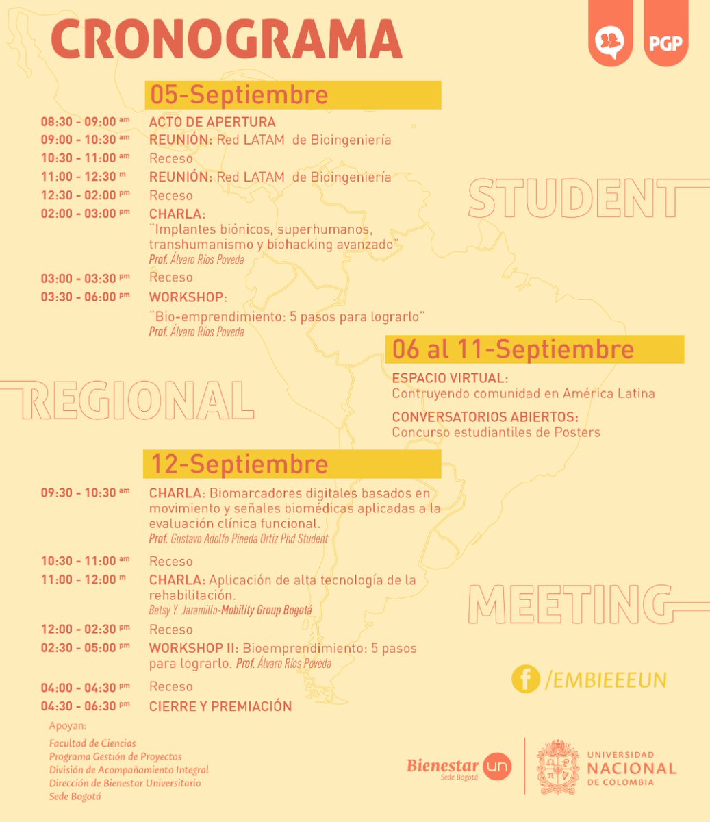 Estimada comunidad de CEBIO Ecuador, como parte de la red estudiantil #LATAM de Bioingenería desde el capítulo estudiantil EMBs - Universidad Nacional de Colombia los invitamos a inscribirse al EMB Student Regional Meeting 2020 Link de inscripción:
edu.ieee.org/co-unemb/inscr…