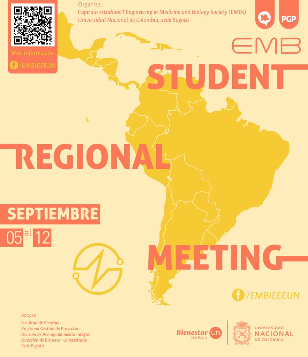 CEBIOECUADOR's tweet photo. Estimada comunidad de CEBIO Ecuador, como parte de la red estudiantil #LATAM de Bioingenería desde el capítulo estudiantil EMBs - Universidad Nacional de Colombia los invitamos a inscribirse al EMB Student Regional Meeting 2020 Link de inscripción:
https://t.co/v1CctSxePl https://t.co/dokPOxIchp