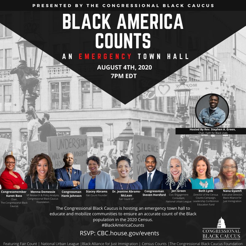 BAJItweet's tweet photo. TODAY AT 6PM CST/ 7PM EST, townhall on the 2020 Census. 1/10 Black ppl in US is foreign-born. The Trump admin persists America’s legacy of undercounting Black ppl. Register here https://t.co/d8eX6hCy2s #CheckBlackPlus #MyBlackCounts https://t.co/F3earmi7xV