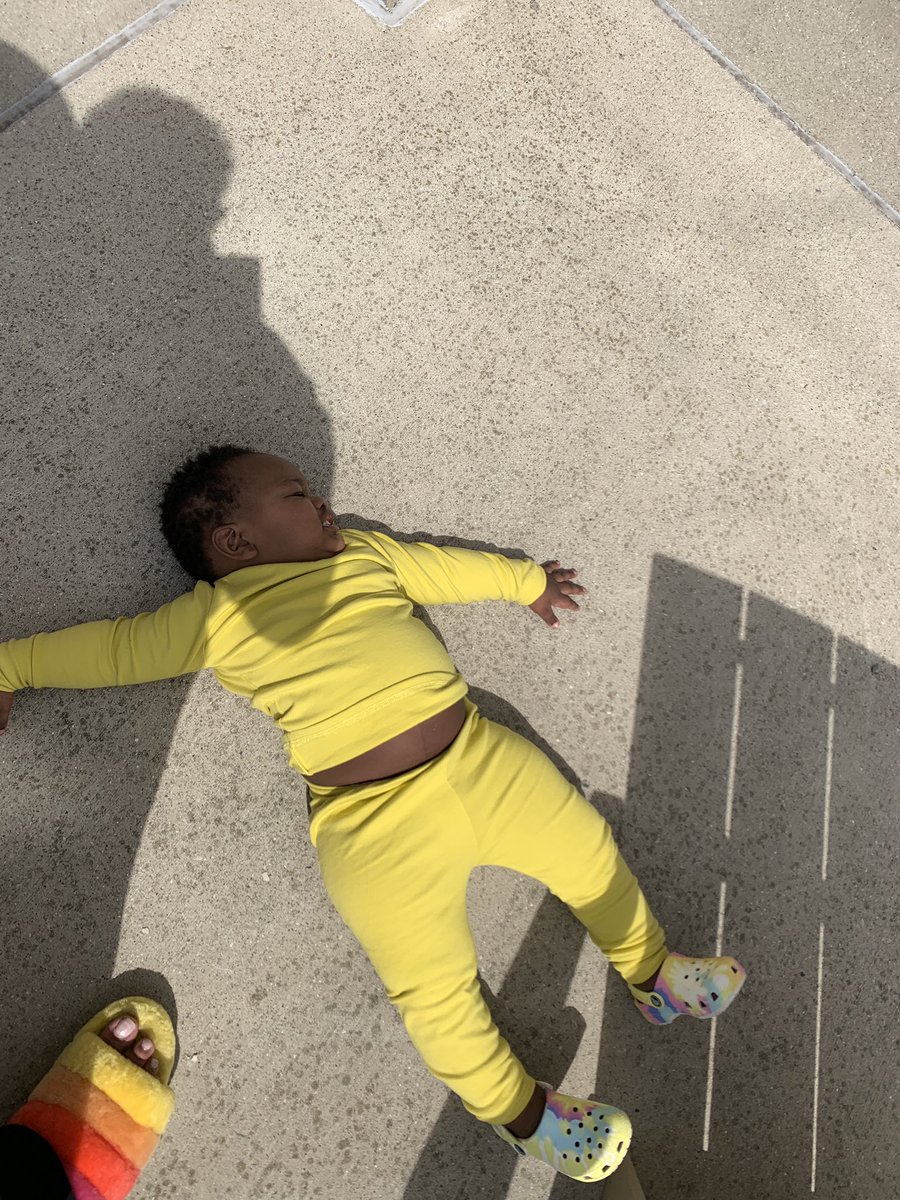I took my daughter on a walk. This how she let me know she was done walking 😒