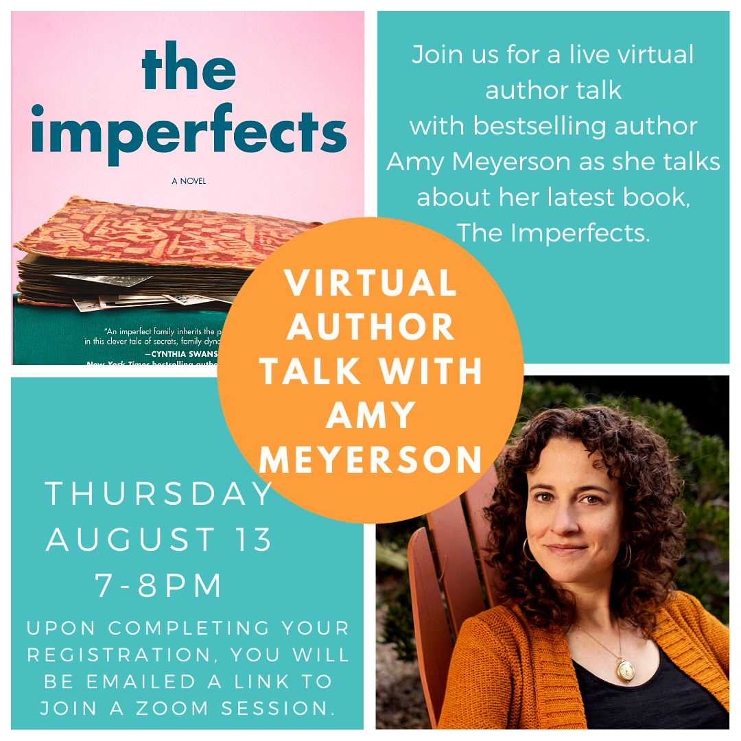 wantaghlibrary's tweet photo. Join us next Thursday for a live virtual author talk with bestselling author Amy Meyerson as she talks about her latest book, The Imperfects. There will be a short reading by the author, followed by a discussion on the inspiration and evolution of The Imperfects. https://t.co/YlSkU75FZy