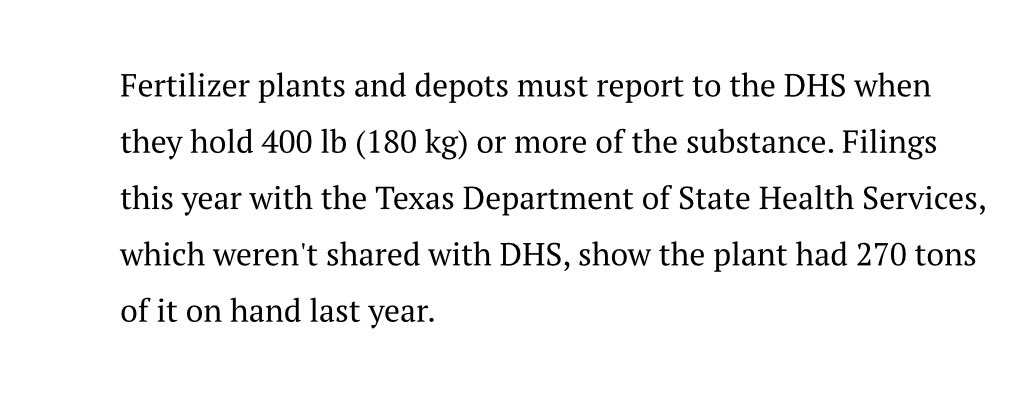 the csb report on the West TX fertilizer plant estimates about 270 tons of fertilizer was involved in the explosion the blast radius was about 1500-2000 feet