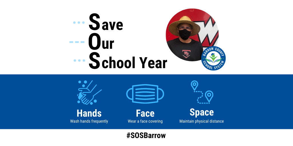 BCSchools1's tweet photo. Our team is showing how they're practicing 3 simple steps to help Save Our School Year! Share your picture doing any of these 3 activities - washing your hands, wearing a face covering, or maintaining 6-feet physical distance - &amp; you could be in our next post. #SOSBarrow https://t.co/SCKJRWP9C2