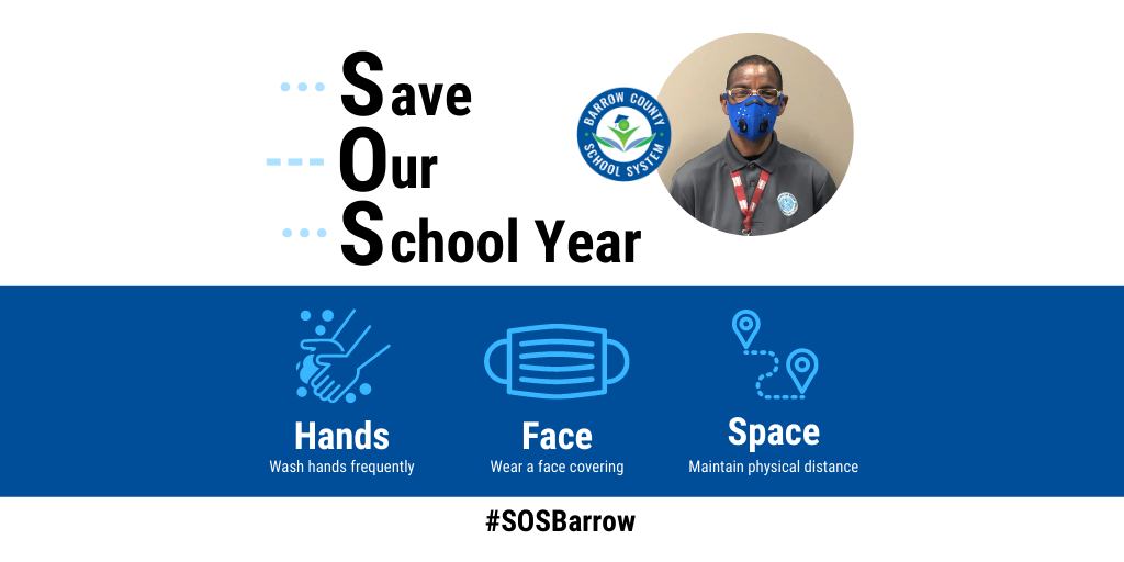 BCSchools1's tweet photo. Our team is showing how they're practicing 3 simple steps to help Save Our School Year! Share your picture doing any of these 3 activities - washing your hands, wearing a face covering, or maintaining 6-feet physical distance - &amp; you could be in our next post. #SOSBarrow https://t.co/SCKJRWP9C2